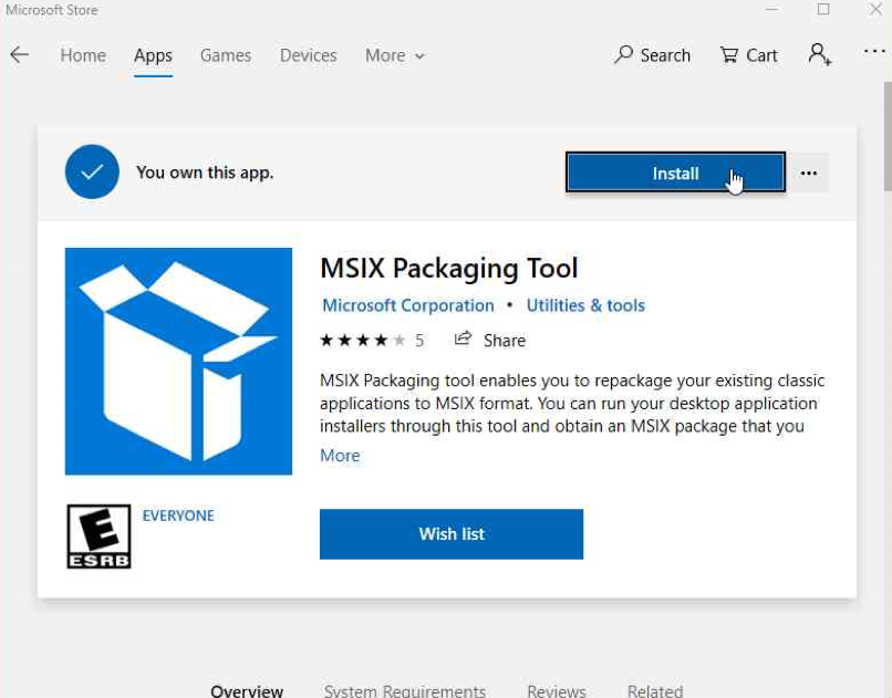 MSIX Packaging Tool